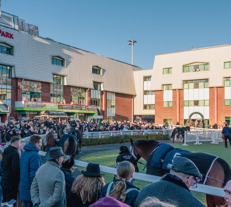 The Parade Ring at Wolverhampton Racecourse on a Raceday
