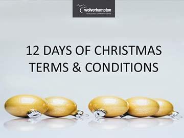 Banner featuring Christmas tree bulbs.