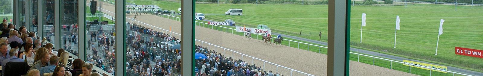 View of the racing from the Horizons Restaurant. 