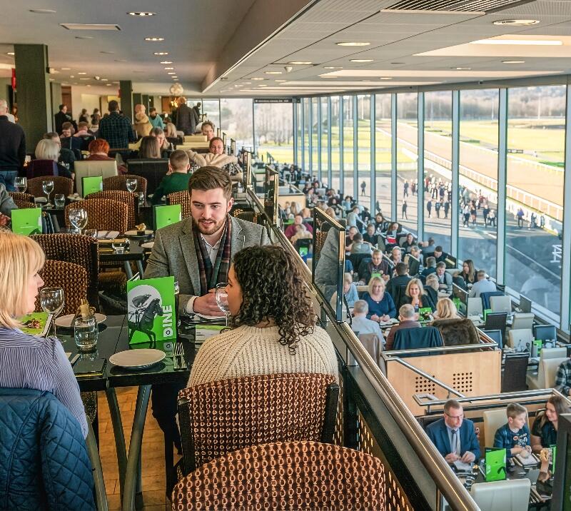 View of crowds sitting inside the Horizon Restaurant.