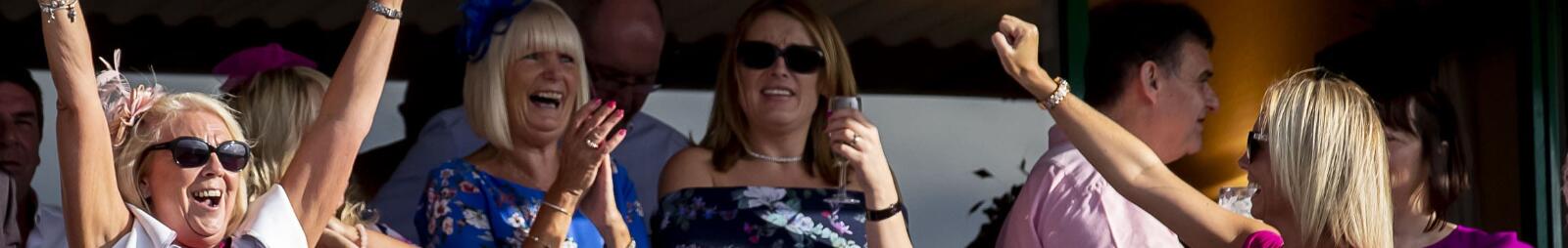 A group of ladies enjoying hospitality at Wolves Races