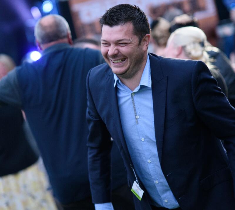 A race goer enjoying his day out